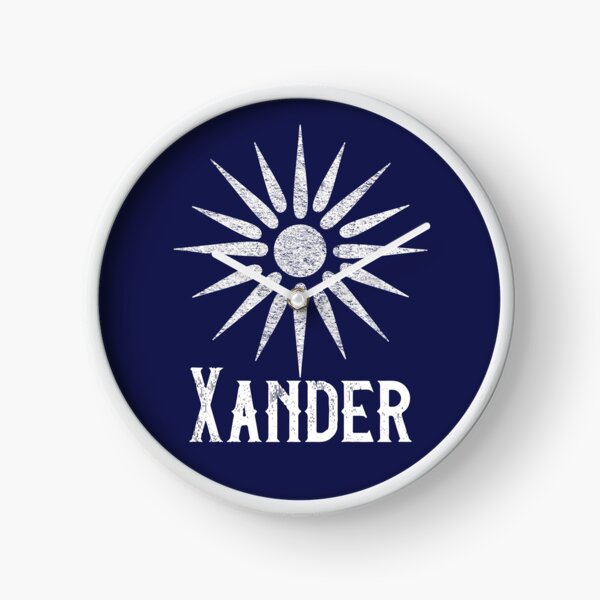 Xander with Macedonian Star of Vergina on Navy Clock