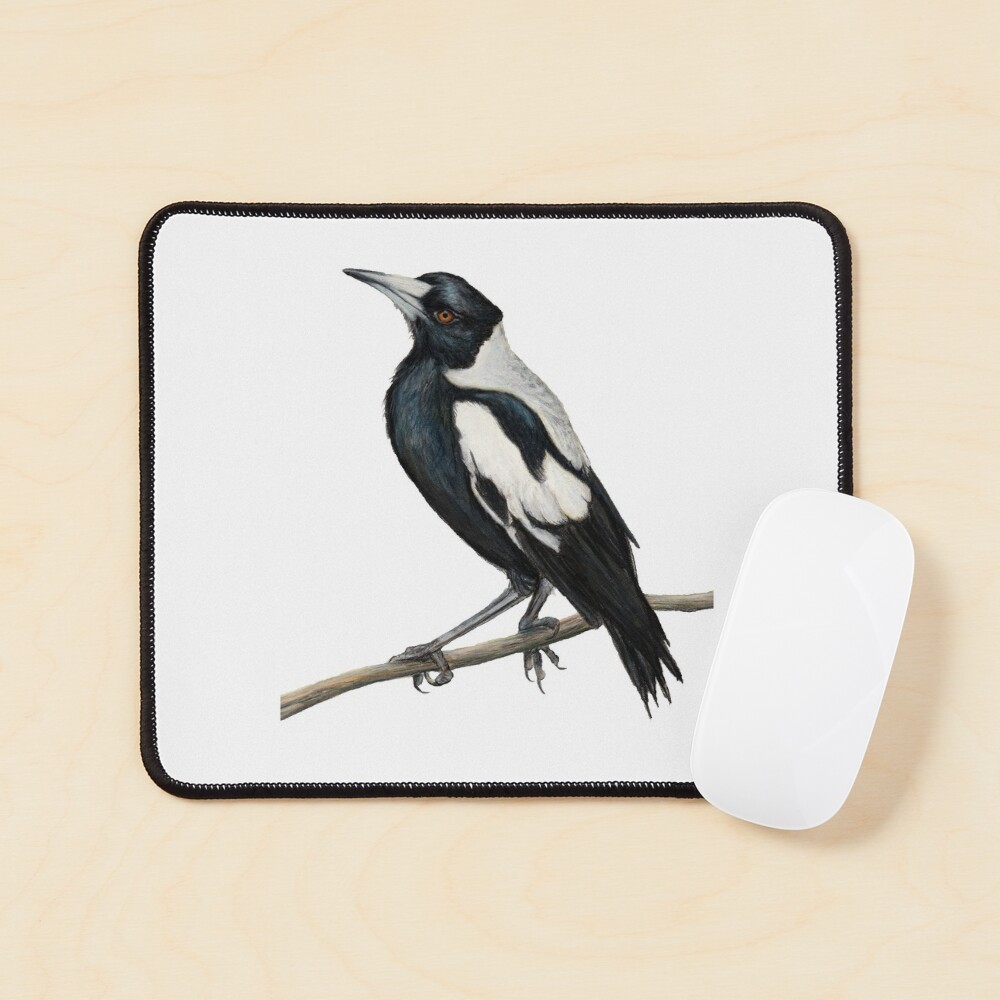 "The Australian Magpie, Collingwood's iconic bird drawing " Mouse Pad