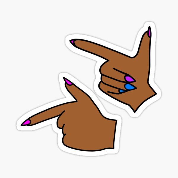 LGBTQ+ Bi Finger Guns Sticker