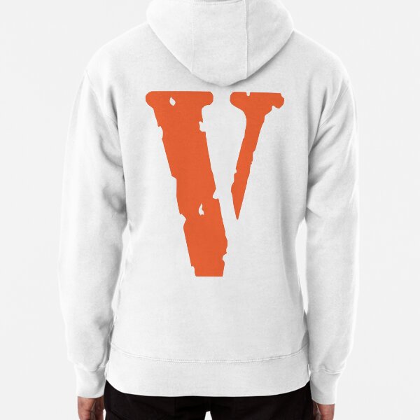 White and best sale orange vlone hoodie