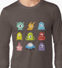 Pixel UFO aliens Long Sleeve T-Shirt