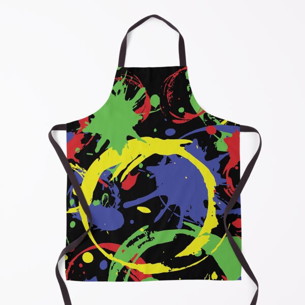 Item preview, Paint Splatter Pattern in Red, Yellow, Blue and Green on Black designed and sold by Karen McFarland.