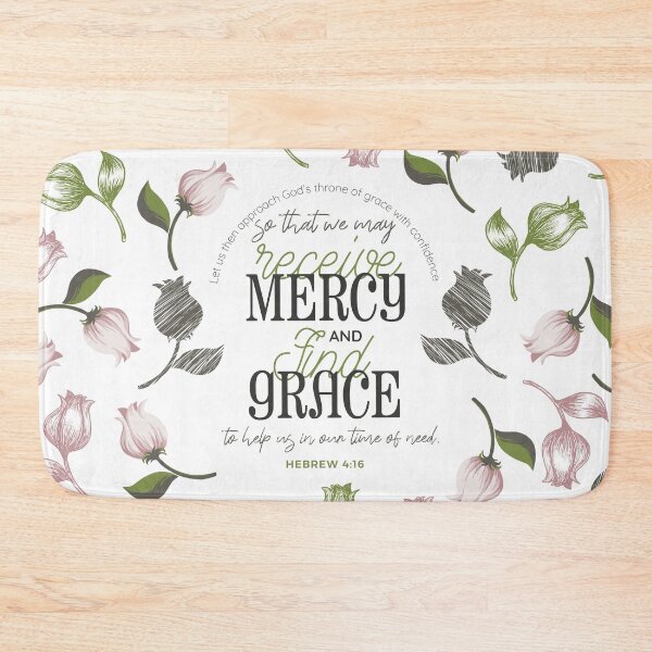 Item preview, Hebrew 4:16 with floral Quotes and Pattern White Ver II designed and sold by FlinArt.