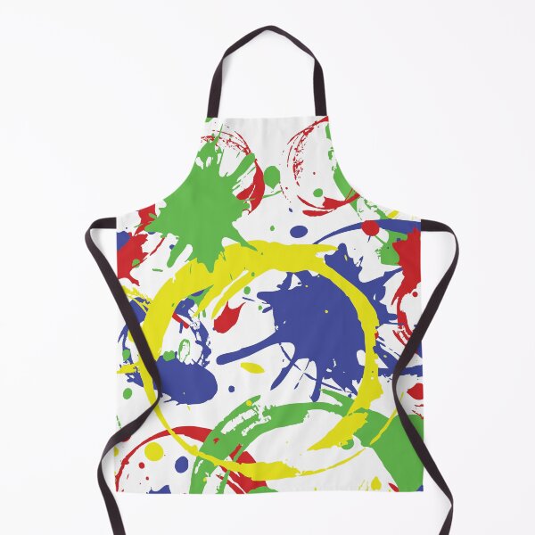 Item preview, Paint Splatter Pattern in Red, Yellow, Blue and Green on White designed and sold by Karen McFarland.