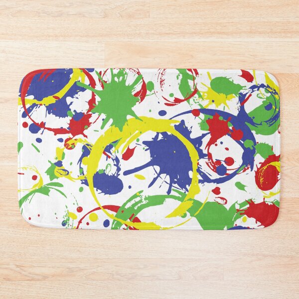 Item preview, Paint Splatter Pattern in Red, Yellow, Blue and Green on White designed and sold by Karen McFarland.