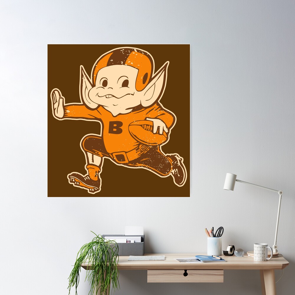 Cleveland Browns Brownie Elf Poster Art Print Notecards -   Hong Kong