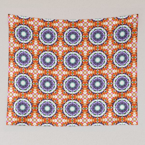 Item preview, Orange Purple White Autumn Fall Halloween Bonfire Night Pattern - Retro Seventies Inspired Art designed and sold by PatternPerfect.