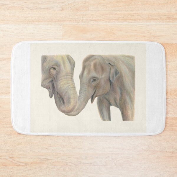 Item preview, Elephant love, two lovely elephants holding trunks designed and sold by RachaelCurryArt.