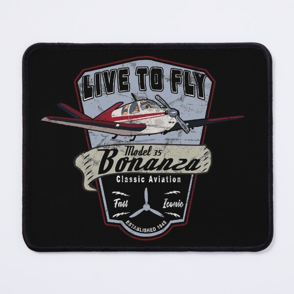 Item preview, Model 35 Bonanza Airplane "Live to Fly" Vintage designed and sold by RealPilotDesign.