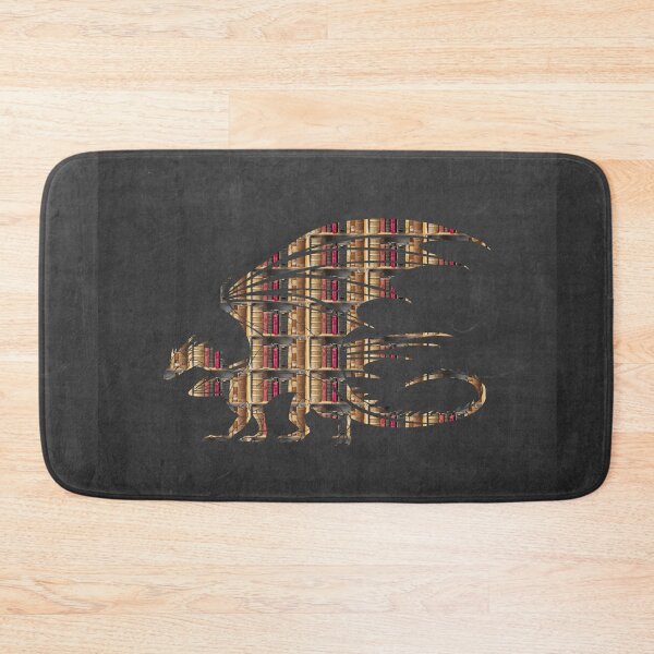 Item preview, Dragon Silhouette Filled with Books on a Chalkboard Gray Background designed and sold by AliCatOriginals.