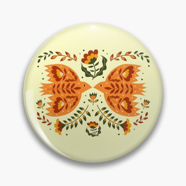 Item preview, Folk Art Birds in Fall Colours designed and sold by TwylaRaeDesigns.