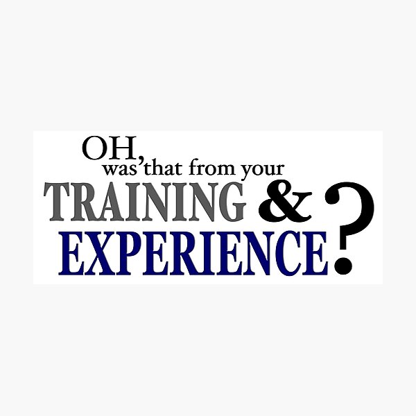 Item preview, Training and Experience designed and sold by lawfulchaotic.