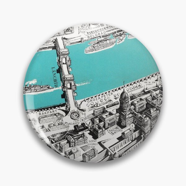 Item preview, Vintage Perspective Map of Budapest, Hungary designed and sold by Gin  Neko.