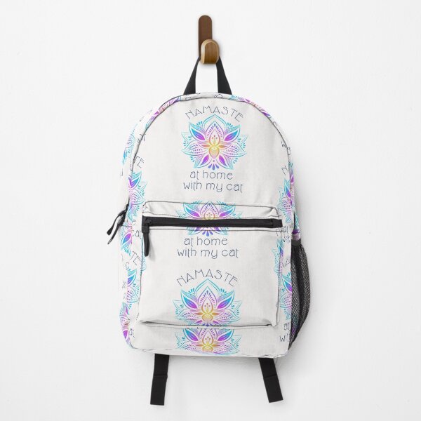 Item preview, Namaste at home with my cat, rainbow lotus flower designed and sold by Auntieck.