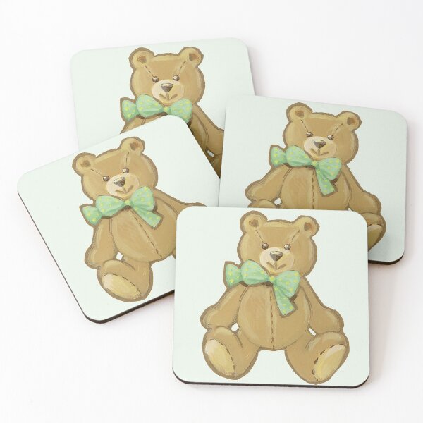 Aperçu de l'œuvre Adorable bébé ours en peluche marron avec nœud vert créée et vendue par Shadowlight21.