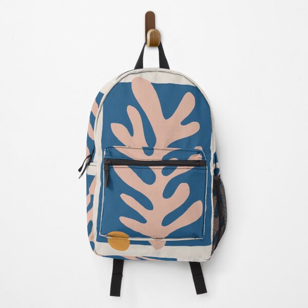Item preview, Matisse cut out pink leaf on blue designed and sold by lymangreence.