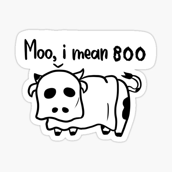 Moo, i mean boo Pegatina