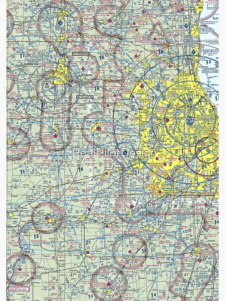 "Chicago Sectional Aeronautical Chart" Spiral Notebook for Sale by