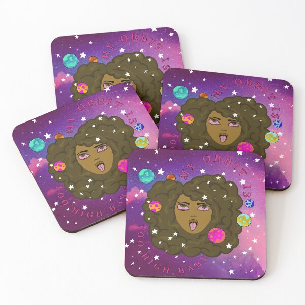 Item preview, My Orbit is too high black girl fro with planets orbiting designed and sold by VantaTheArtist.