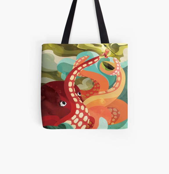 Octopus All Over Print Tote Bag