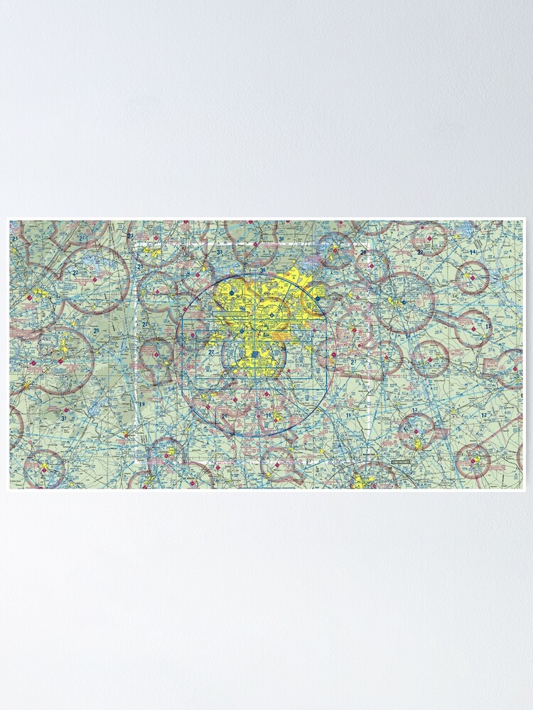 "Atlanta ATL Sectional Aeronautical Chart Pilot Design" Poster for Sale