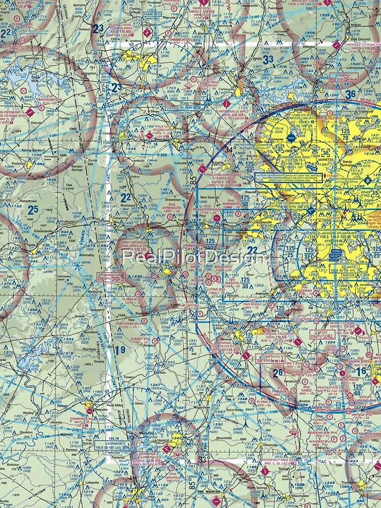 Atlanta ATL Sectional Aeronautical Chart Pilot Design by RealPilotDesign