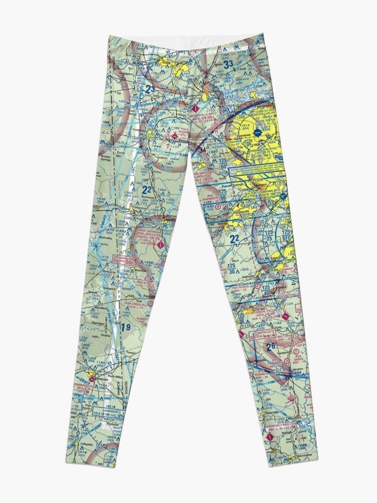 Alternate view of Atlanta ATL Sectional Aeronautical Chart Pilot Design Leggings