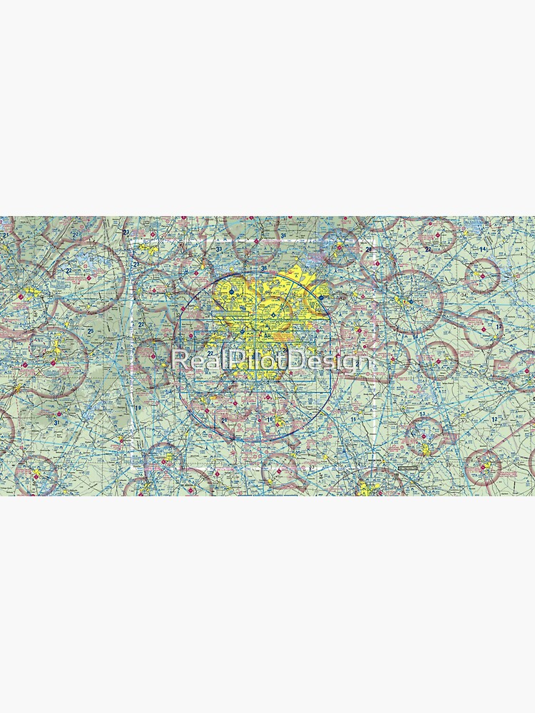 "Atlanta ATL Sectional Aeronautical Chart Pilot Design" Sticker for