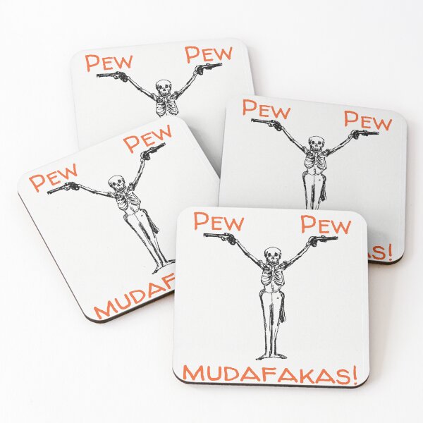 Item preview, Pew Pew Mudafukas! Skeleton with Duelling Pistols designed and sold by CoffeewithAnh.