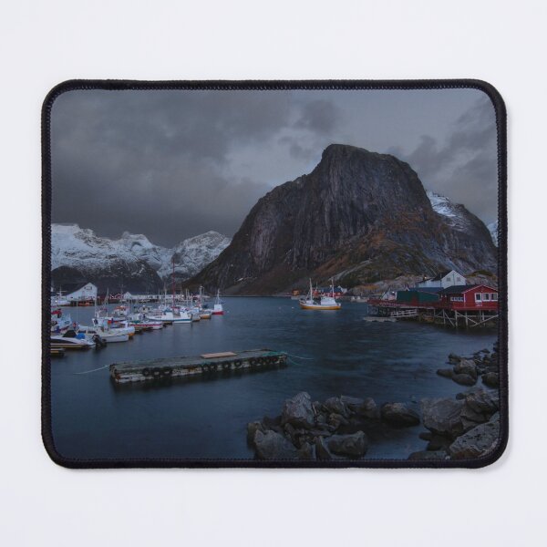 Item preview, Winter in Hamnoya Harbor designed and sold by nbrandsberg.