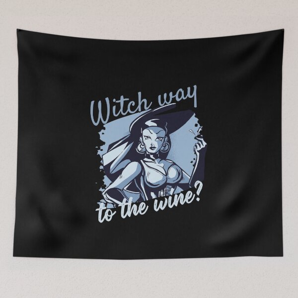 Item preview, Witch way to the wine? Funny Halloween wine drinking witch design. designed and sold by HROC.
