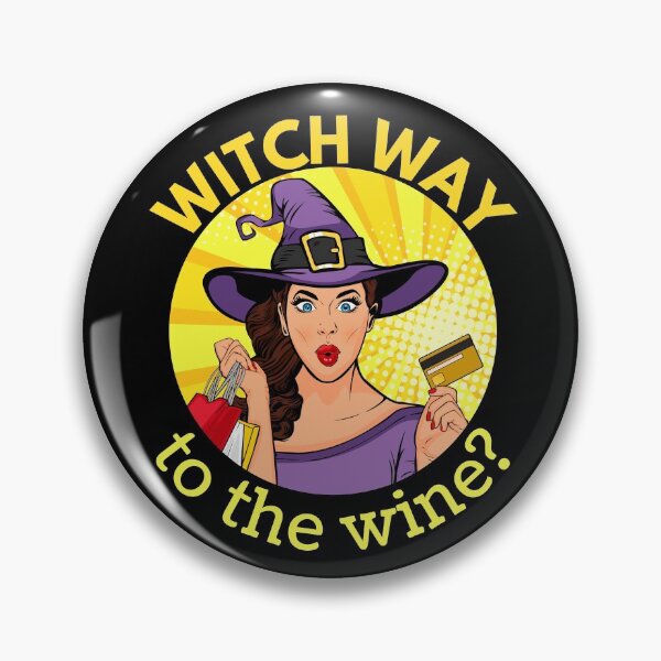Item preview, Witch way to the wine? Funny Halloween wine drinking witch design. designed and sold by HROC.