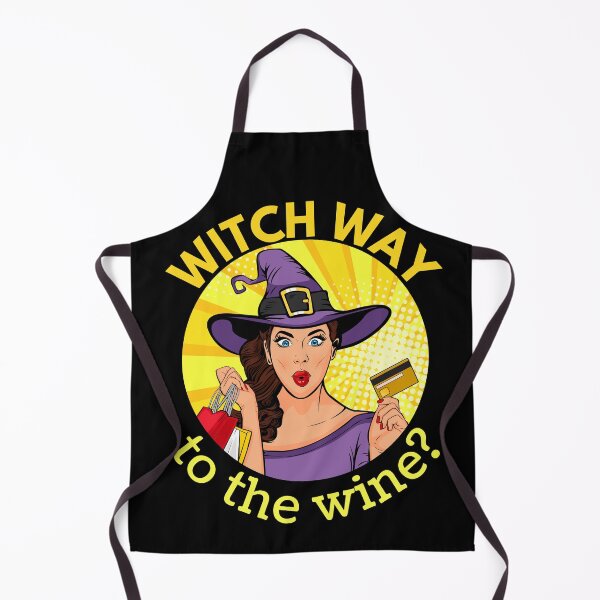 Item preview, Witch way to the wine? Funny Halloween wine drinking witch design. designed and sold by HROC.