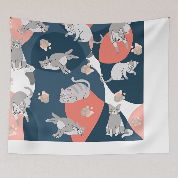 Item preview, Aesthetic cute cats pattern designed and sold by sheeshStore.