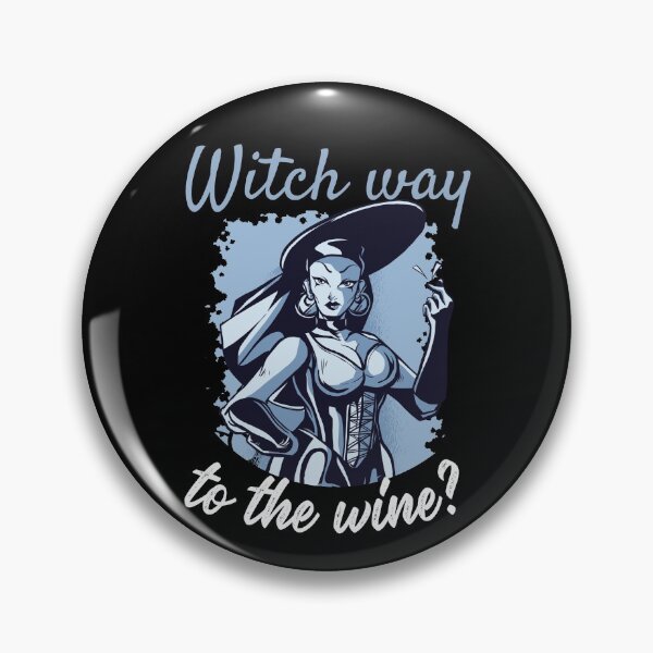 Item preview, Witch way to the wine? Funny sexy Halloween wine drinking witch design. designed and sold by HROC.
