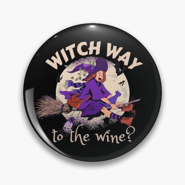 Item preview, Witch way to the wine? Funny Halloween wine drinking witch design. designed and sold by HROC.