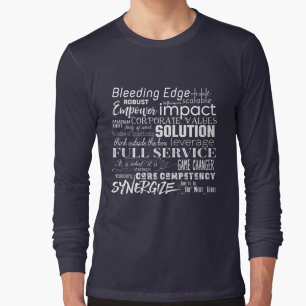 Corporate Buzzwords Business Jargon Typography Art Long Sleeve T-Shirt