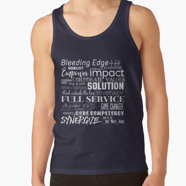 Corporate Buzzwords Business Jargon Typography Art Tank Top
