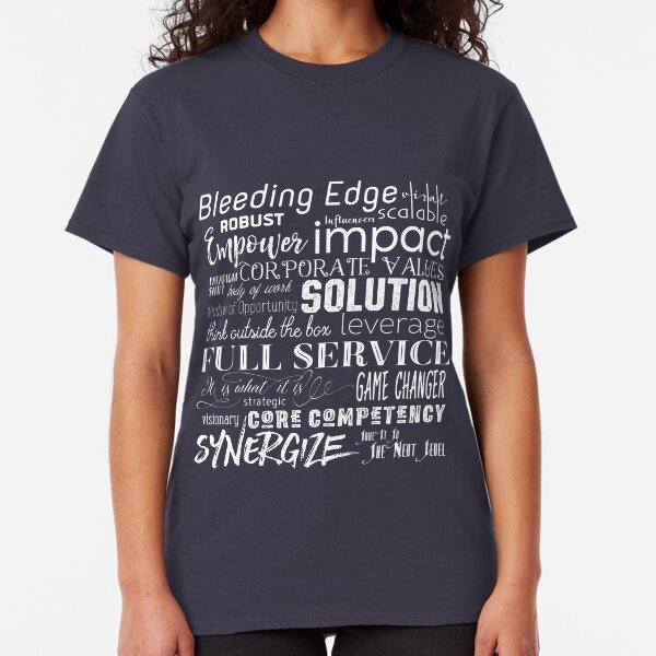 Corporate Buzzwords Business Jargon Typography Art Classic T-Shirt