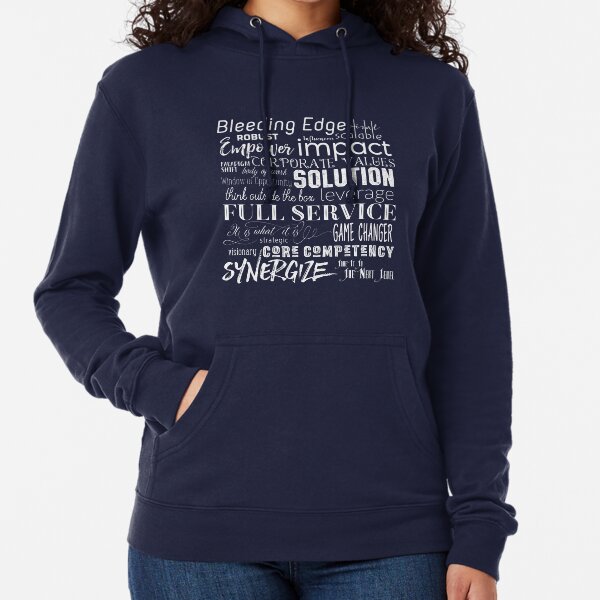 Corporate Buzzwords Business Jargon Typography Art Lightweight Hoodie