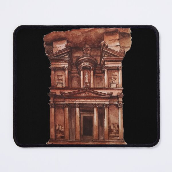 Item preview, Treasury at Petra Watercolor Painting Jordan Architecture Artwork designed and sold by arientss.