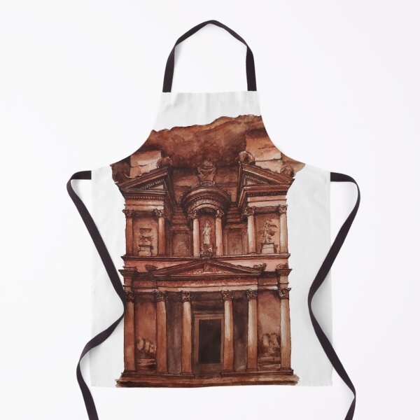 Item preview, Treasury at Petra Watercolor Painting Jordan Architecture Artwork designed and sold by arientss.