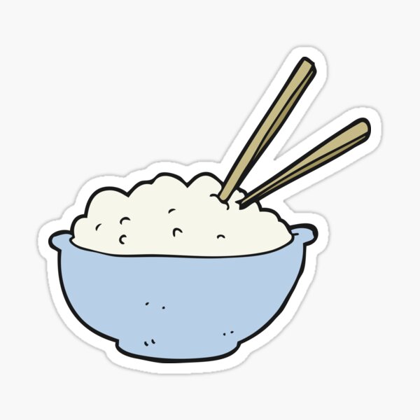 cartoon bowl of rice Sticker