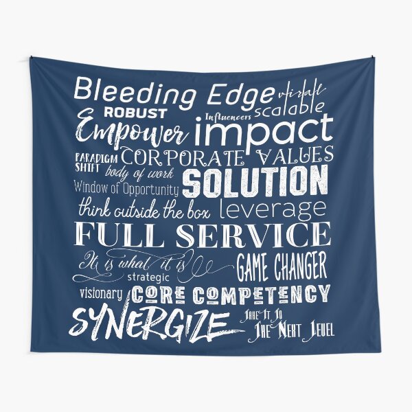 Corporate Buzzwords Business Jargon Typography Art Tapestry