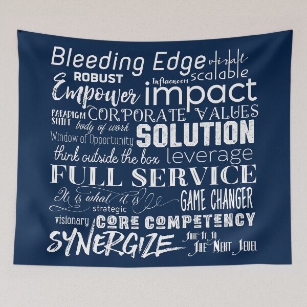 Item preview, Corporate Buzzwords Business Jargon Typography Art designed and sold by Beverly Claire Kaiya.