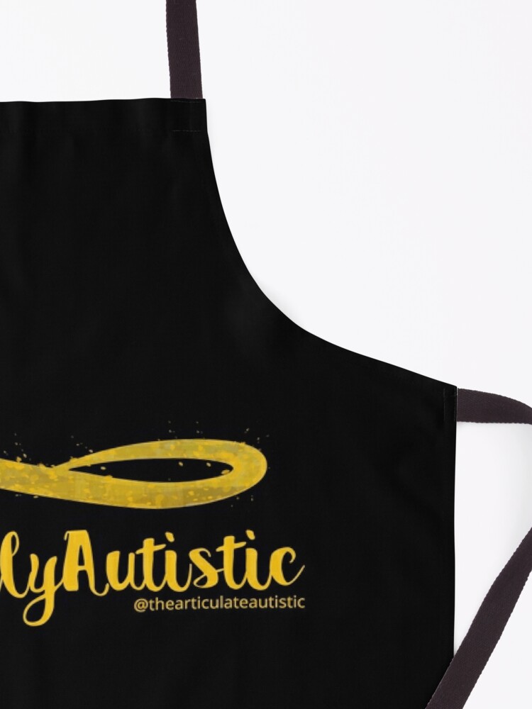Alternate view of The Articulate Autistic Gold Infinity Logo Apron