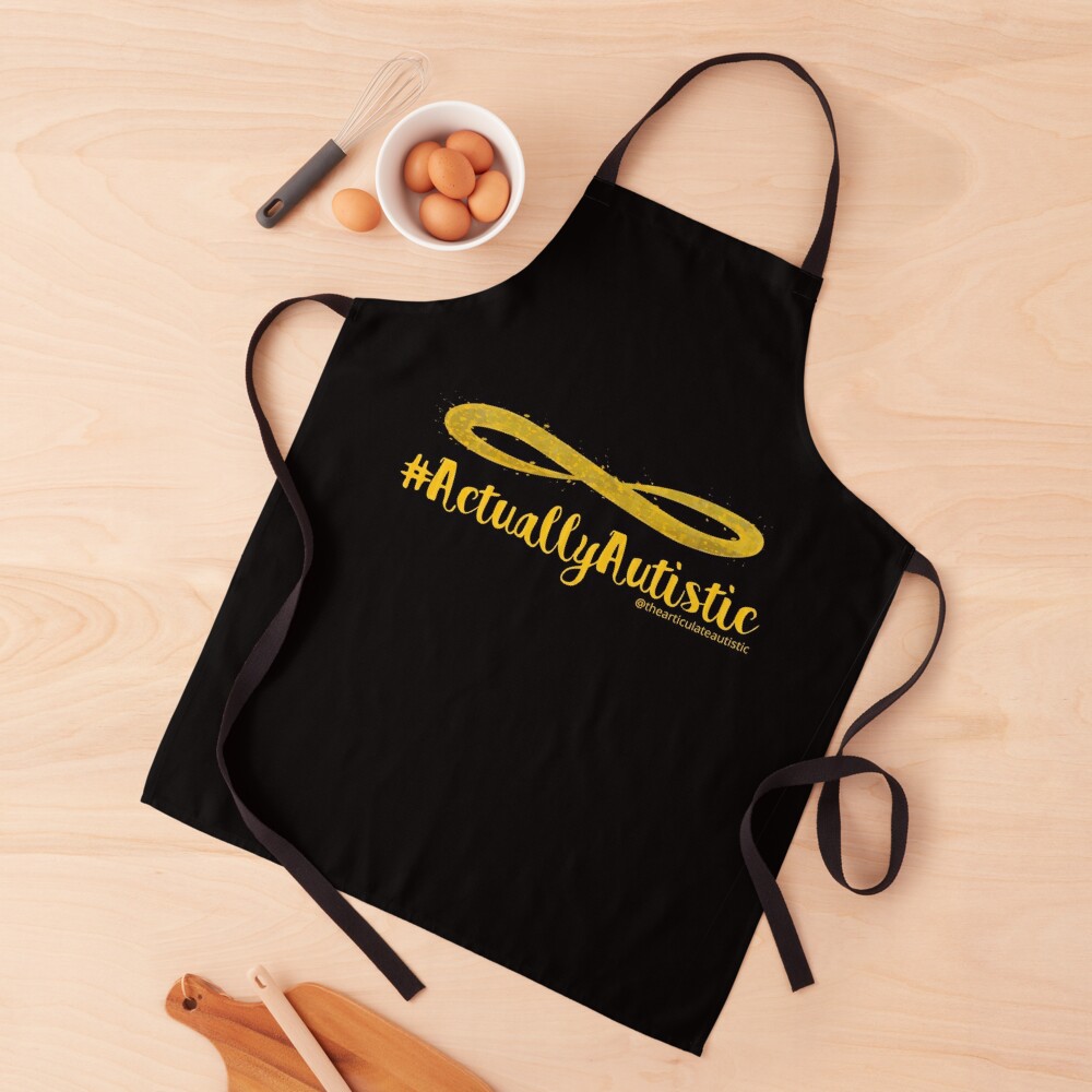 The Articulate Autistic Gold Infinity Logo Apron