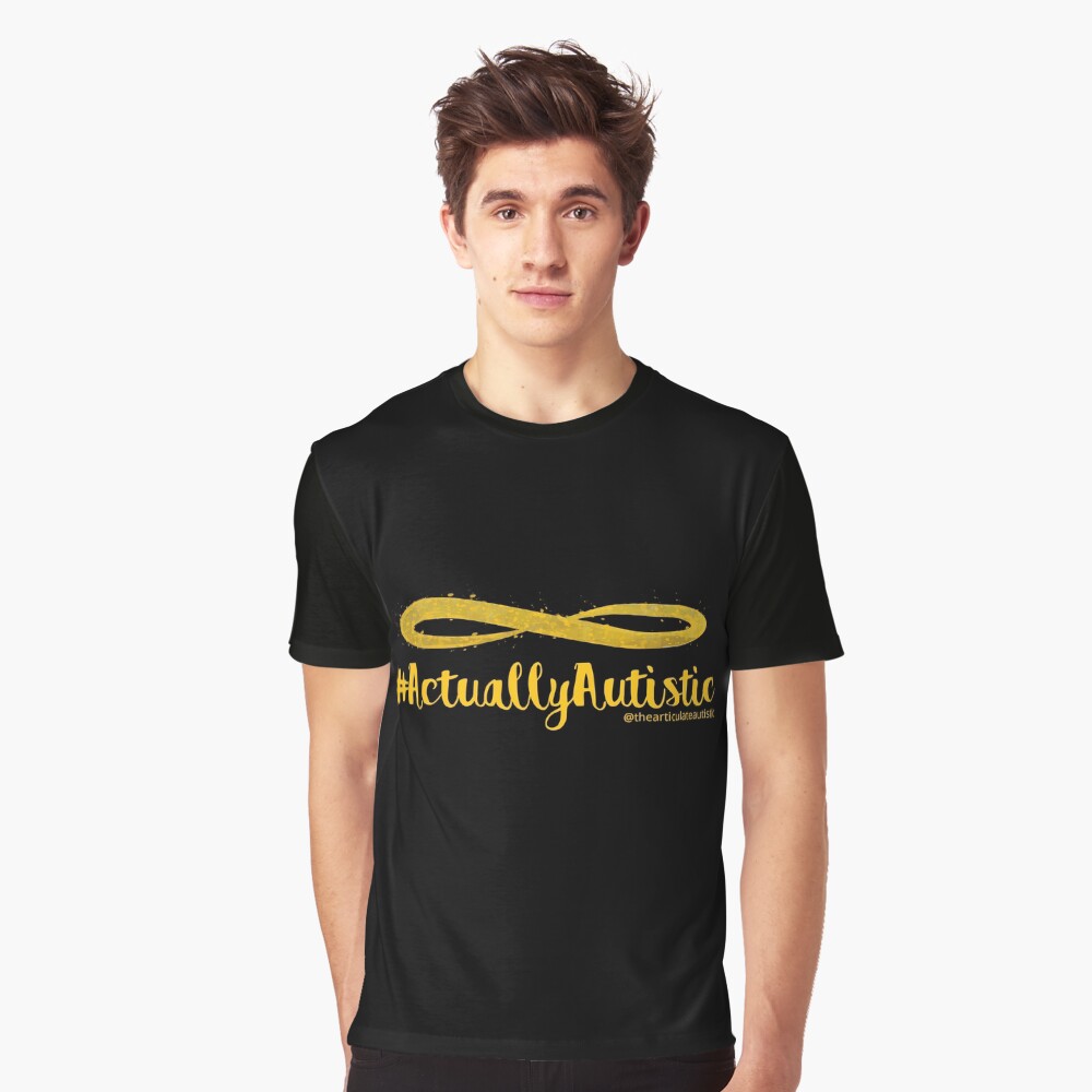 The Articulate Autistic Gold Infinity Logo Graphic T-Shirt