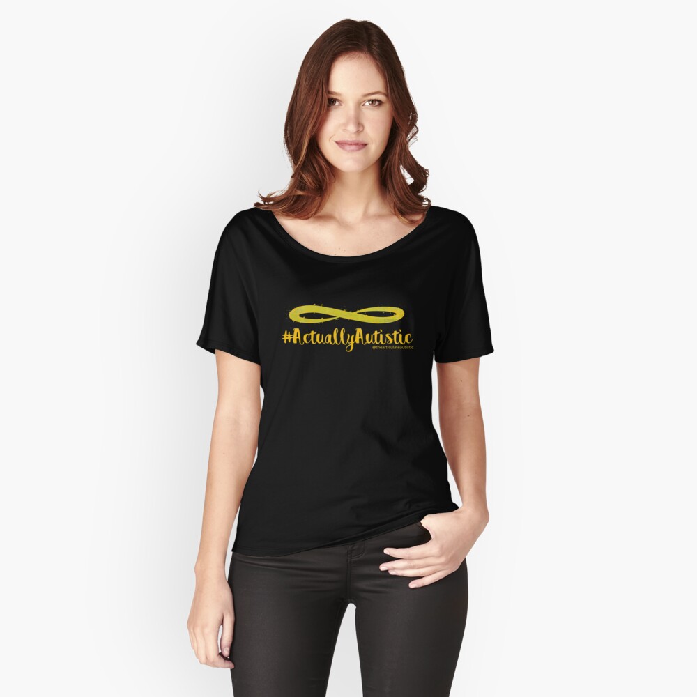 The Articulate Autistic Gold Infinity Logo Relaxed Fit T-Shirt