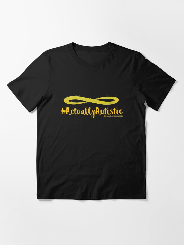 Alternate view of The Articulate Autistic Gold Infinity Logo Essential T-Shirt